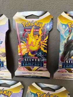 10 Pokemon TCG Sword & Shield - Silver Tempest Booster Packs Sleeved - Sealed - Image 3