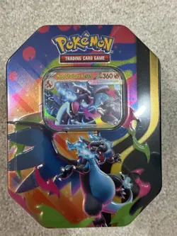 Pokemon TCG Mega Charizard X EX Tin Sealed In Hand - Image 1