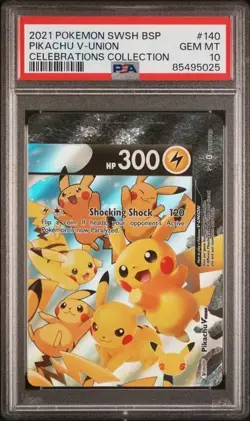 Full Set of 4 PSA 10 9 Pikachu V-Union 2021 Pokemon Celebrations 139 140 141 142 - Image 2