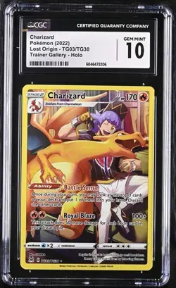Pokemon CGC 10 Charizard TG03/TG30 Lost Origin Trainer Gallery Gem Mint - Image 1
