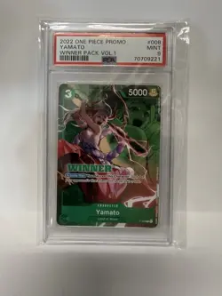 PSA 9 Yamato P-008 Tournament Winner Pack Vol. 1 One Piece Card Game - Image 1