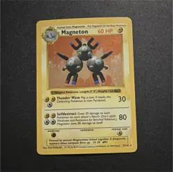 Pokemon Magneton Holo Rare 60 HP Base Set 009/102 Stage 1 English Card 1999 - Image 1
