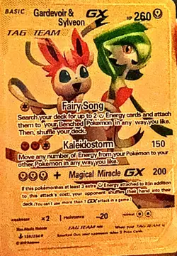 Gardevoir & Sylveon GX HP 260 Gold Fan Art Pokemon Card - Image 1
