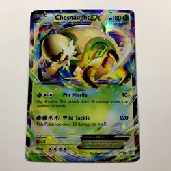 Genuine Chesnaught EX # XY18 Pokemon 2014 Glossy Black Star Promo Series Card - Image 1