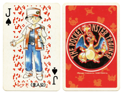 1996 Ash Ketchum Jack of Spades Pokemon Red Charizard Playing Card Japan - Image 1