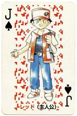 1996 Ash Ketchum Jack of Spades Pokemon Red Charizard Playing Card Japan - Image 2