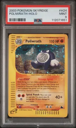 2003 POKEMON SKYRIDGE #H24 POLIWRATH-HOLO PSA 9 - Image 1