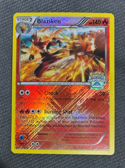 Pokemon Blaziken FFI 14/111 National Championships Crossed Hatched Holo Promo NM - Image 1