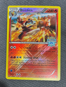 Pokemon Blaziken FFI 14/111 National Championships Crossed Hatched Holo Promo NM - Image 3