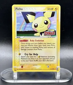 Pichu 21/108 Stamped Pokemon EX Power Keepers 2007 Vintage Reverse Holo LP/MP - Image 2