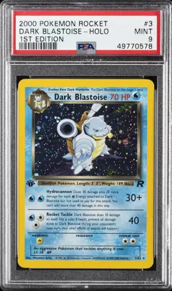 2000 POKEMON ROCKET 1ST ED #3 DARK BLASTOISE-HOLO PSA 9 - Image 1