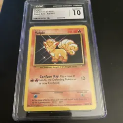 Pokemon TCG Vulpix Base Set 68/102 Regular Unlimited Graded CGC GEM Mint 10 - Image 1