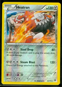 Pokemon HEATRAN 63/119 - XY Phantom Forces RARE Rev Holo MINT - Image 1