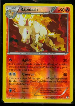 Pokemon RAPIDASH 15/83 - Generations - RARE Rev Holo - MINT - Image 1