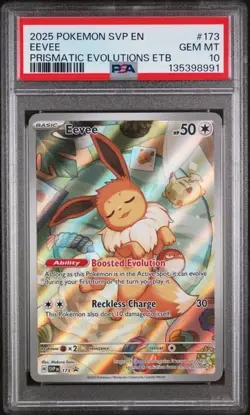 Eevee #173 PSA 10 • 2025 Pokemon Prismatic Evolutions ETB Promo SVP GEM MINT - Image 1