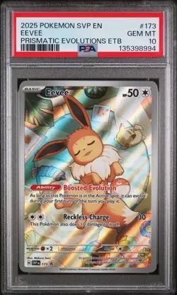 Eevee #173 PSA 10 • 2025 Pokemon Prismatic Evolutions ETB Promo SVP GEM MINT - Image 3