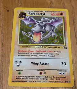 Aerodactyl 1/62 Fossil Holo Rare Unlimited 1999 WOTC Pokemon TCG LP Trading Card - Image 1
