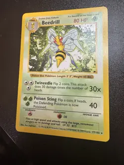 Pokemon Card - Beedrill Base Set (Shadowless) 17/102 Rare NM/LP - Image 1