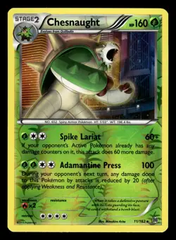 Chesnaught 11/162 Reverse Holo Rare Plasma Storm Pokemon Card - Image 1