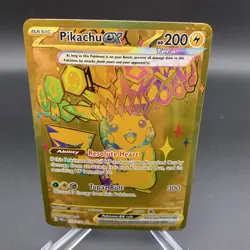 Pokemon TCG Pikachu EX Hyper Rare Gold SV Prismatic Evolutions Card 179/131 - Image 1