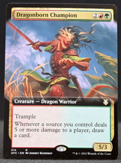 Dragonborn Champion – Borderless Extended Art – AFR 314 - Image 1