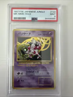 Pokemon 1997 Japanese Jungle #122 - Mr. Mime Holo Rare - PSA 9 Mint - Image 1