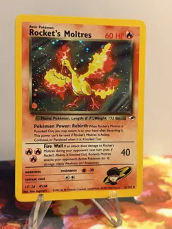 Pokemon Gym Heroes Holo Rare Unlimited Edition Rocket’s Moltres 12/132 MP - Image 3