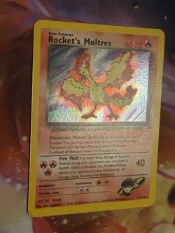 Pokemon Gym Heroes Holo Rare Unlimited Edition Rocket’s Moltres 12/132 MP - Image 4