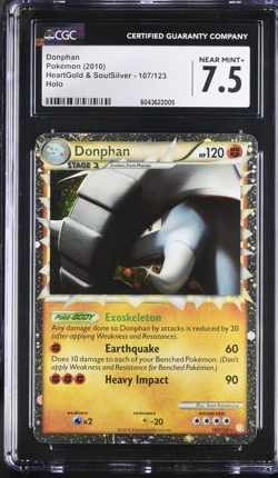 2010 Pokemon HeartGold & SoulSilver #107 Donphan Holo CGC 7.5 Near Mint PLUS - Image 1