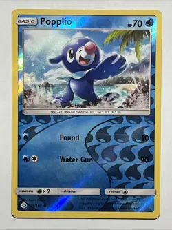 Pokemon - Popplio - 39/149 - Sun & Moon Base - Reverse Holo Rare - Image 2