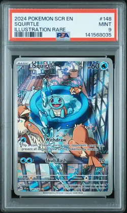 2024 POKEMON SCR EN-STELLAR CROWN ILLUSTRATION RARE #148 SQUIRTLE PSA 9 - Image 1