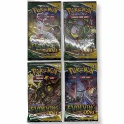 Pokemon TCG Evolving Skies Booster Pack Art Set - Sealed Lot of 4 Packs - Image 1