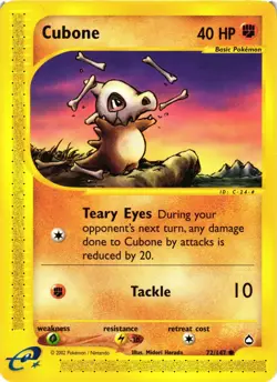 Pokemon TCG Cubone 72/147 Aquapolis Regular Common VLP - Image 1