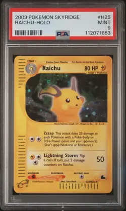 2003 POKEMON SKYRIDGE #H25 RAICHU-HOLO PSA 9 - Image 1
