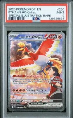2025 POKEMON DRI EN-DESTINED RIVALS #230 ETHAN'S HO-OH EX PSA 9 - Image 1