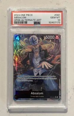PSA 10 Absalom OP06-081 Alt Art English - One Piece Wings Of The Captain - Image 1