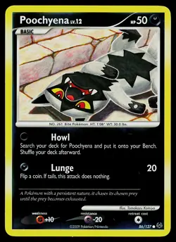 Pokemon Card - Poochyena Platinum 86/127 Common Reverse Holo - Image 1
