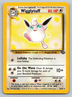 Wigglytuff 32/64 Rare Non-Holo Jungle Set Pokemon Card MP - Image 1