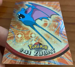 1999 TOPPS Pokemon Card TV Animation Edition Holo Blue Lable #41 Zubat - Image 3