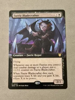MTG Faerie Bladecrafter (Extended Art) Commander: Wilds of Eldraine Regular NM - Image 1