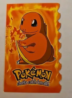 1999 Topps Pokemon Evolution #04 Charmander Embossed Die-Cut 1st print Blue logo - Image 1