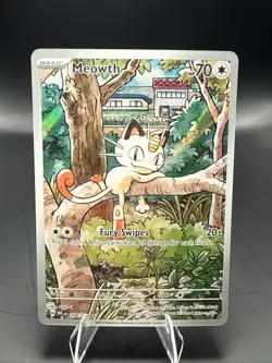 Pokemon TCG Meowth 106/094 Phantasmal Flames Illustration Rare - Image 1