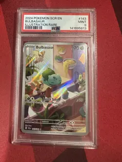 Pokemon Bulbasaur Illustration Rare Holo 143/142 Sv07: Stellar Crown PSA 9 2024 - Image 1