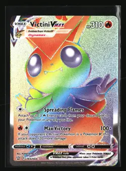Pokemon VICTINI VMAX 165/163 Rainbow Secret Rare (Battle Styles) NM/Near Mint - Image 1