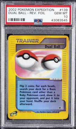 2002 POKEMON EXPEDITION #139 DUAL BALL-REVERSE FOIL PSA 10 - Image 1