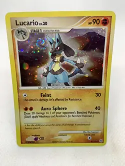 Lucario 6/130 with Swirl Diamond & Pearl Base Set Holo Rare Pokemon - Image 4