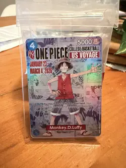 One Piece Monkey D. Luffy US Voyage College Basketball Promo SEALED - Image 1