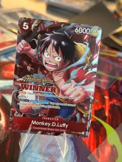 Monkey D. Luffy WINNER Anniversary Promo Alt Art ST01-012 One Piece TCG NM - Image 1