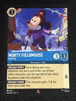 Disney Lorcana Winterspell Morty Fieldmouse - Tiny Tim 157/204 NM Rare - Image 1