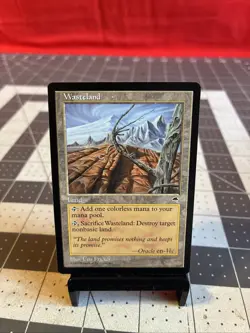 Vintage 1997 MTG Tempest Wasteland Card NM - Image 1